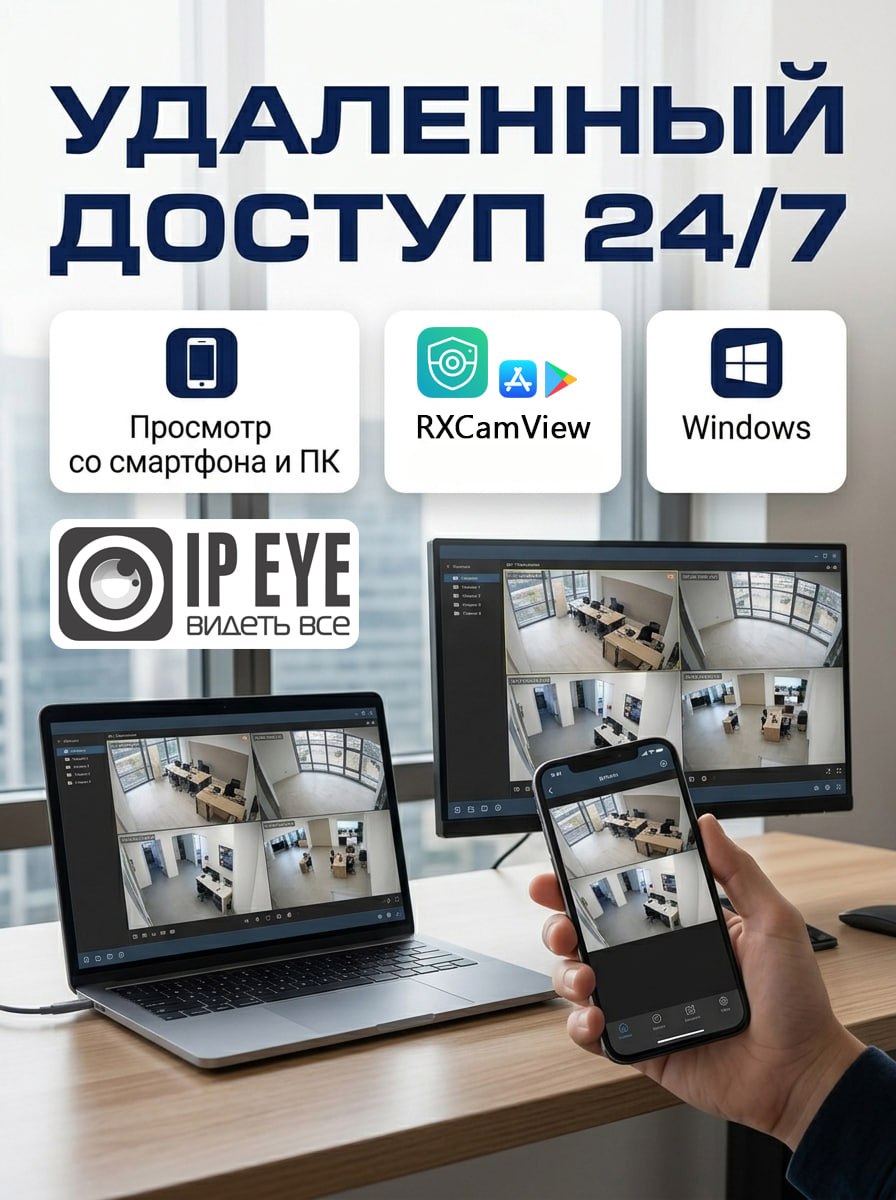 Упаковка IPTRONIC Уличный комплект видеонаблюдения Full HD с распознаванием лиц из 2 камер
